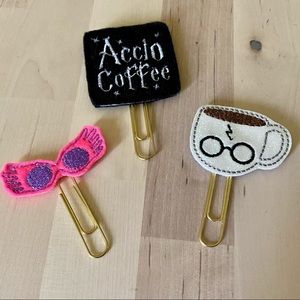 Set of witchy Harry potter page clips/bookmarks